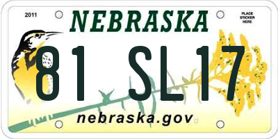NE license plate 81SL17