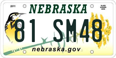 NE license plate 81SM48
