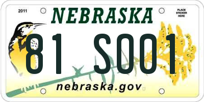 NE license plate 81SO01