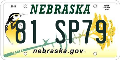 NE license plate 81SP79