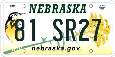NE license plate 81SR27