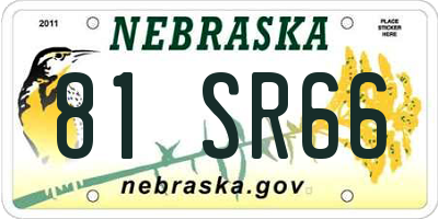 NE license plate 81SR66