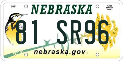 NE license plate 81SR96