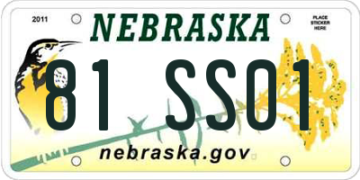 NE license plate 81SS01