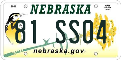NE license plate 81SS04