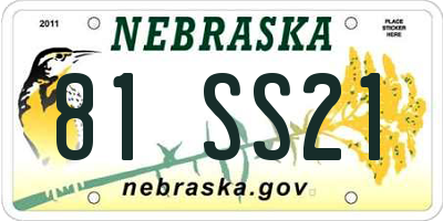 NE license plate 81SS21