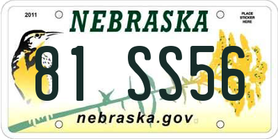 NE license plate 81SS56