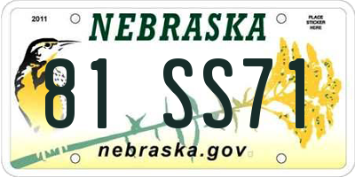NE license plate 81SS71