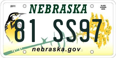 NE license plate 81SS97