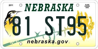 NE license plate 81ST95