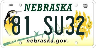 NE license plate 81SU32