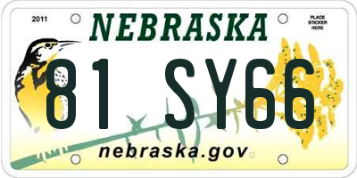 NE license plate 81SY66
