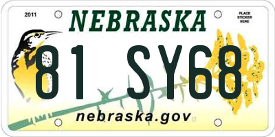 NE license plate 81SY68