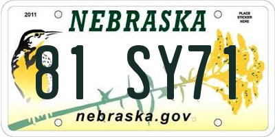 NE license plate 81SY71