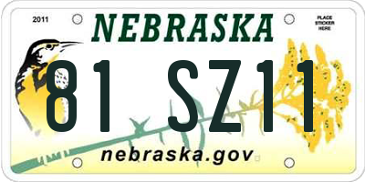 NE license plate 81SZ11