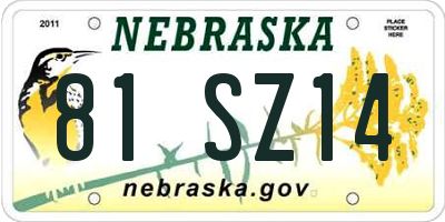 NE license plate 81SZ14