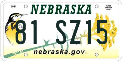 NE license plate 81SZ15