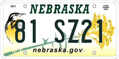 NE license plate 81SZ21