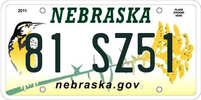NE license plate 81SZ51