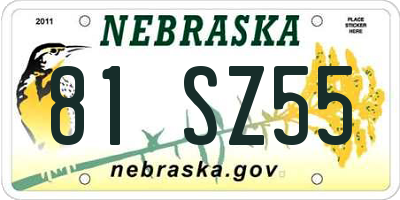 NE license plate 81SZ55