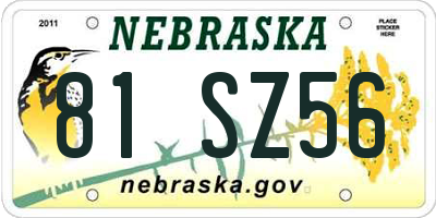 NE license plate 81SZ56