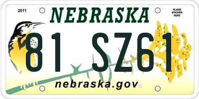 NE license plate 81SZ61