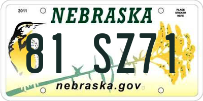 NE license plate 81SZ71