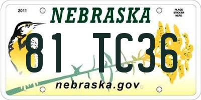 NE license plate 81TC36
