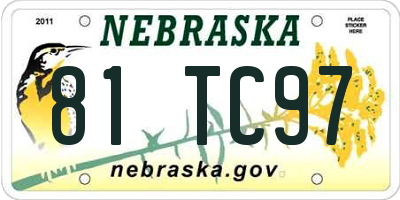 NE license plate 81TC97