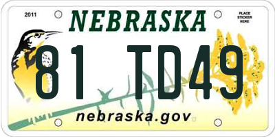 NE license plate 81TD49