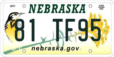 NE license plate 81TF95