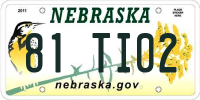 NE license plate 81TI02