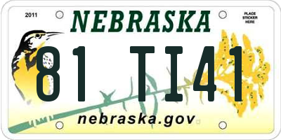 NE license plate 81TI41