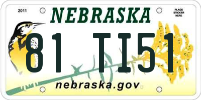 NE license plate 81TI51