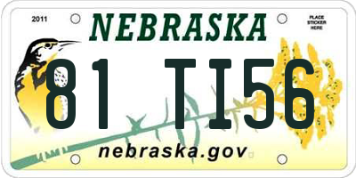 NE license plate 81TI56