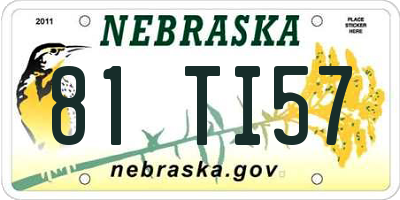 NE license plate 81TI57