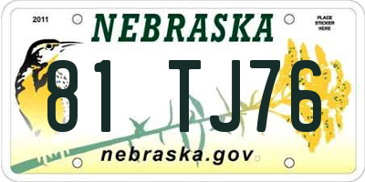NE license plate 81TJ76