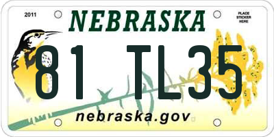 NE license plate 81TL35