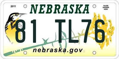 NE license plate 81TL76