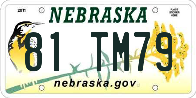 NE license plate 81TM79