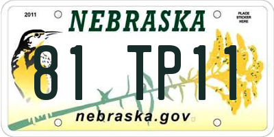 NE license plate 81TP11