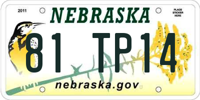 NE license plate 81TP14