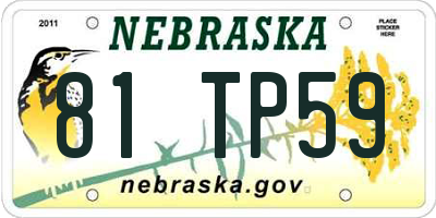 NE license plate 81TP59