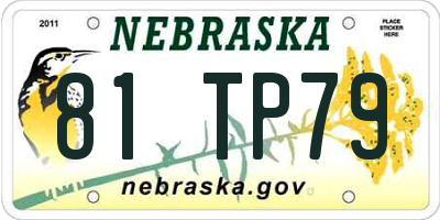 NE license plate 81TP79