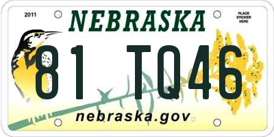 NE license plate 81TQ46
