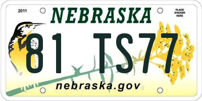 NE license plate 81TS77