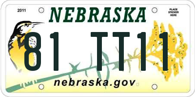 NE license plate 81TT11