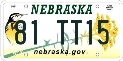 NE license plate 81TT15
