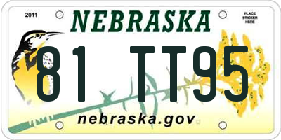 NE license plate 81TT95