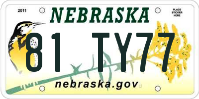NE license plate 81TY77